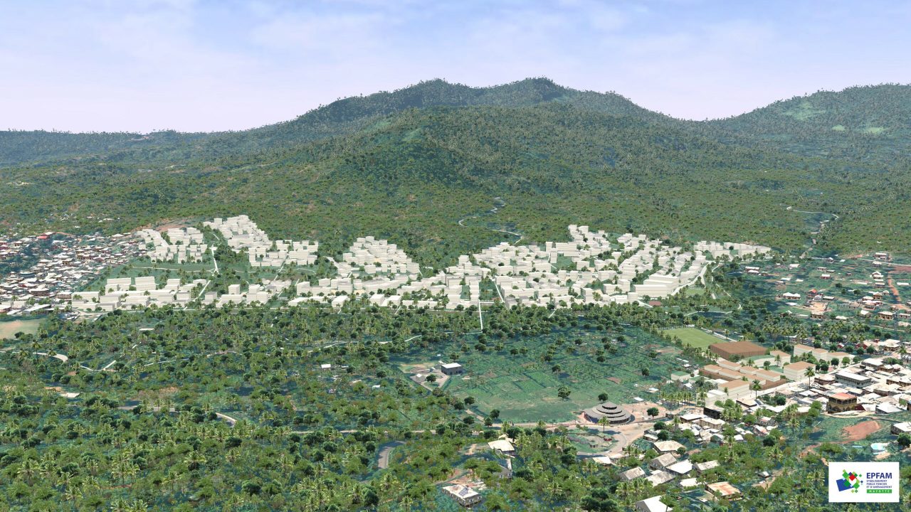 Tsararano_01b Projection 3D du développement urbain de Tsararano-Dembéni (EPFAM)